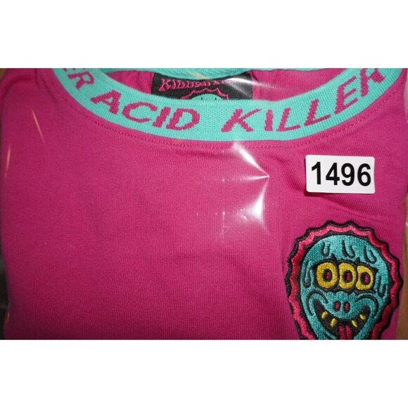 Killer Acid T Shirt Men's Small Cotton Embroidered Ringer Logo EUC - Picture 8 of 8